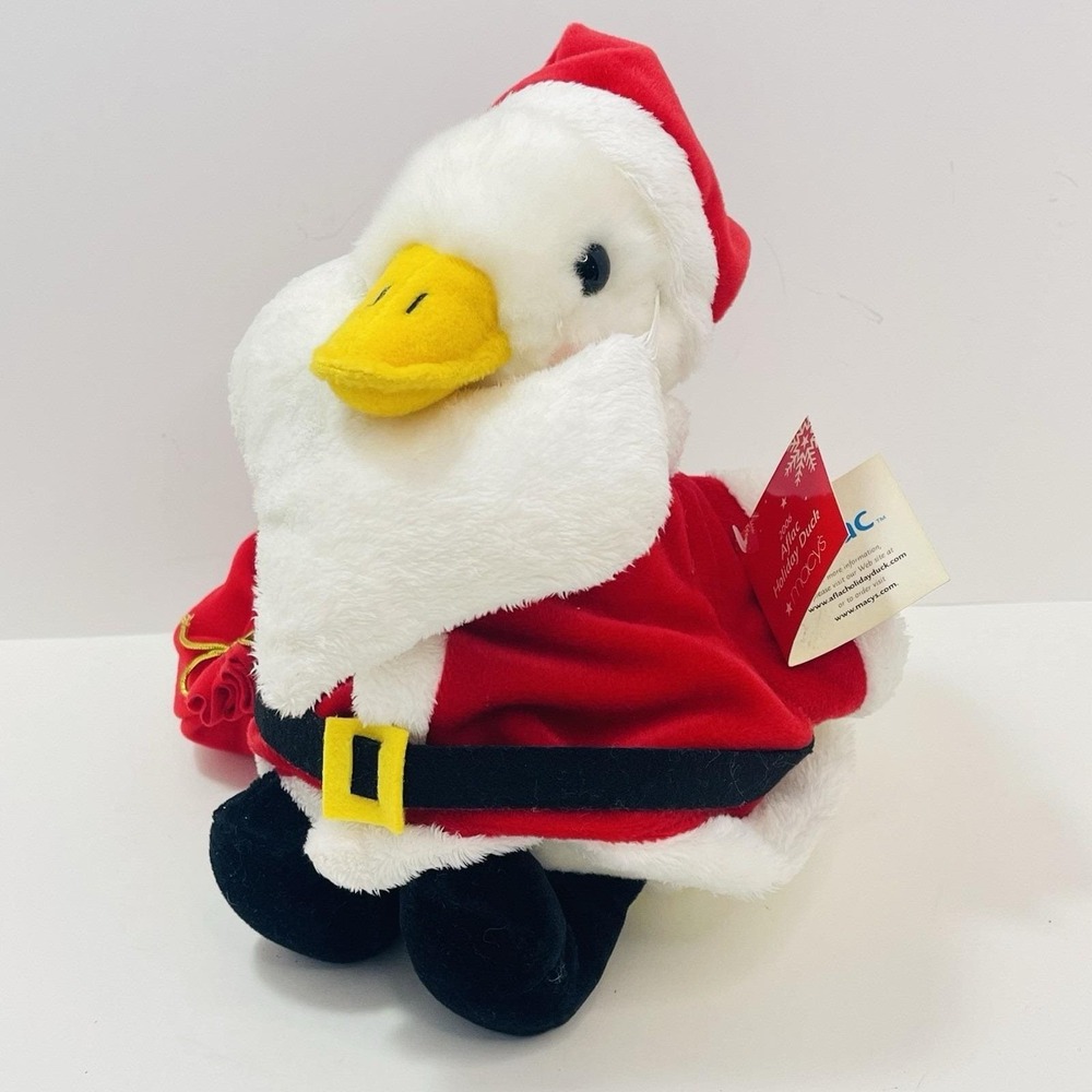 Macy's 2006 Aflac Holiday Duck Santa Claus Christmas‎ Plush 10" W/ Tags VIDEO